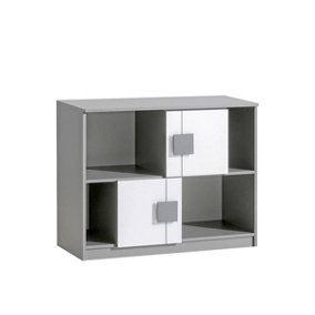 Gumi G17 Sideboard Cabinet - Contemporary Chic in White Matt & Anthracite, H790mm W960mm D400mm