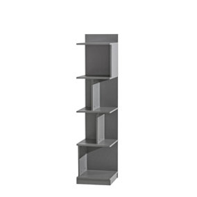 Gumi G8 Bookcase - Stylish and Compact in White Matt & Anthracite, H1590mm W350mm D380mm