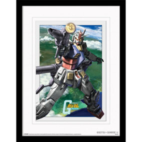 Gundam Taking The Shot Digital Print Mounted Print White/Multicoloured (40cm x 30cm)