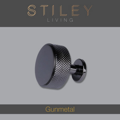 Gunmetal Cabinet & Drawer Knurled Knob with Stem