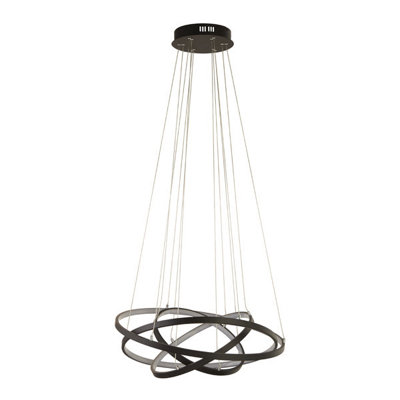 Gunnar 4 Band LED Black Ceiling Pendant