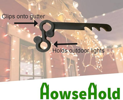 Gutter Brush and Mesh Clips Pack of 20 & Christmas Light gutter clips