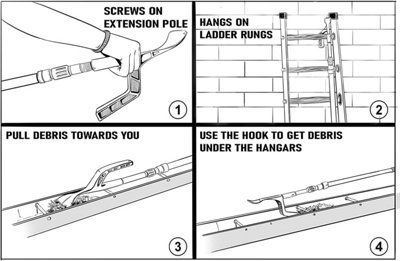 Gutter Cleaning Tool Scraper tool with extension pole