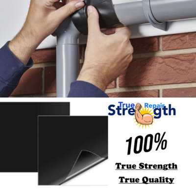 Gutter repair patch tape waterproof super sticky long lasting reinforced large black x6 - 15cm x 15cm