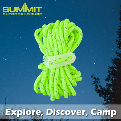 Guy Ropes High Visibility With Tensioners 4 x 3.8 x 0.5cm Green X 1 Pack of 4