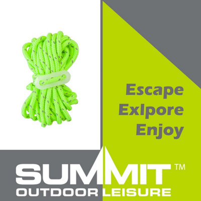 Guy Ropes High Visibility With Tensioners 4 x 3.8 x 0.5cm Green X 1 Pack of 4