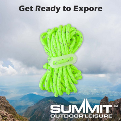 Guy Ropes High Visibility With Tensioners 4 x 3.8 x 0.5cm Green X 1 Pack of 4