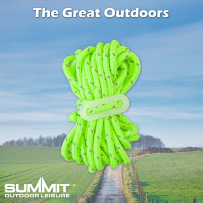 Guy Ropes High Visibility With Tensioners 4 x 3.8 x 0.5cm Green X 1 Pack of 4