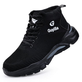 GUYISA 91 Mens Safety Boots Trainers Shoes Steel Toe Cap Work Sneakers Lightweight Water Resistant (10UK)