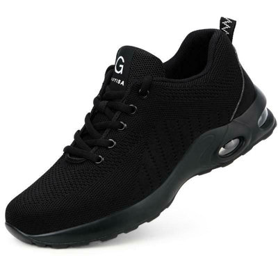 GUYISA A50 Men's Safety Air Trainer Shoes Steel Toe, Lightweight, Water Resistant