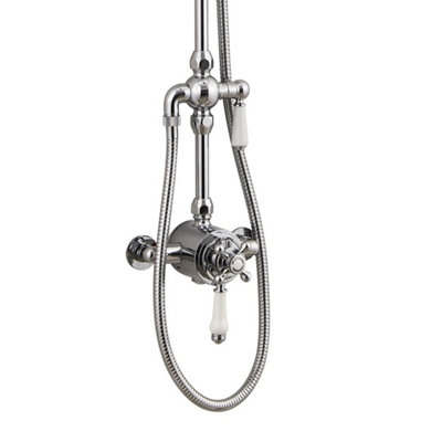 Gwen Traditional Exposed Chrome Shower Kit with Fixed Head & Handset - 3