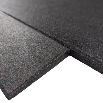 Gym Mat Edge Finishing Strip - 15mm Thick - 50cm Long - Rubber Crumb