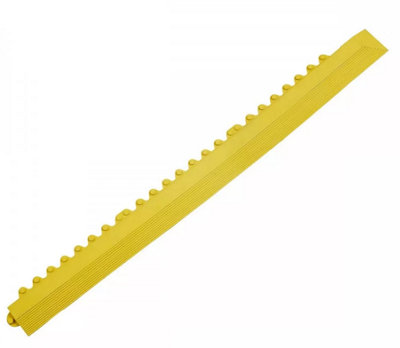 Gym Mat Interlocking Edge Finishing Strip - 900mm Long - Male - Yellow