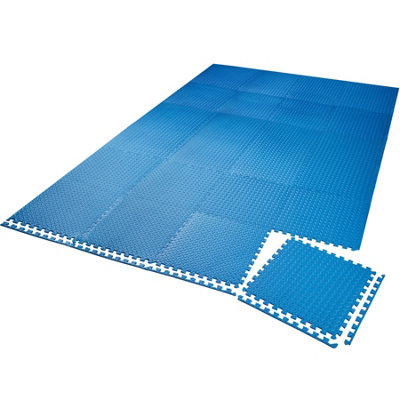 Gym mats - interlocking set of 24 - blue