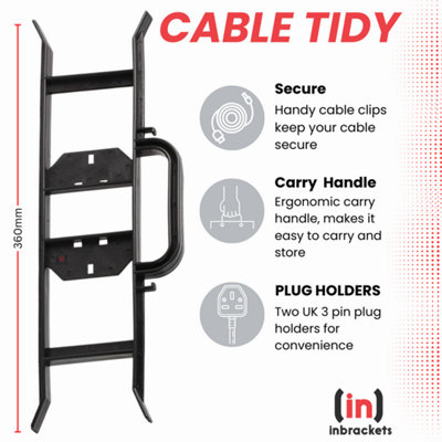 H Frame Cable Tidy Storage Holder Keep Your Cables Neat and Tangle-Free with Built-in Plug Holders and Cable Clips Pack of 5