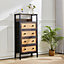 H&O 4 Drawer Rustic Rattan Storage Cabinet with Shelf