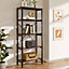 H&O 5 Tier Industrial Style Shelving unit Shelving Storage Unit with Metal Frame Display Rack  for Living Room 60 cm W  x 144 cm H