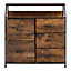 H&O Medieval Inspired Wooden Storage Cabinet with 5 Drawer and 1 Shelve