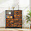 H&O Medieval Inspired Wooden Storage Cabinet with 6 Drawer and 2 Shelve