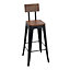 H&O Metal Bar Stools Set of 2 Barstools with Back Breakfast Stools Modern Bar Chairs for Dining Room 106.5cm H