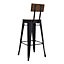 H&O Metal Bar Stools Set of 2 Barstools with Back Breakfast Stools Modern Bar Chairs for Dining Room 106.5cm H