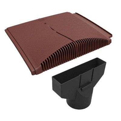H-Smart Antique Red Interlocking Plain Roof Tile Vent & Pipe Adapter/Low Profile
