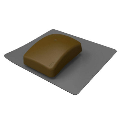 H-Smart Universal Brown Curv Cowl Roof Tile Vent with Flexible Flashing Skirt