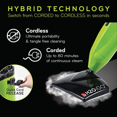H2O iGO Cordless Hybrid Steam Mop