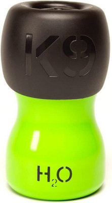 H2O4 K9 Dog Drinking Water Bottle with Bowl Lid - Treefrog Green