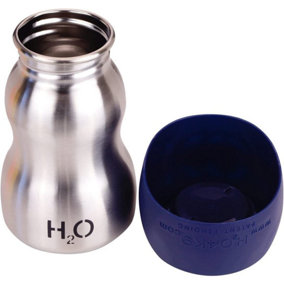 H2O4K9 Portable Pet Dog Drinking Water Bottle Stainless Steel 270ml Navy