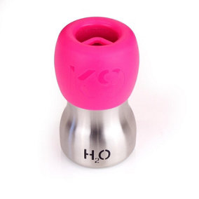 H2O4K9 Portable Pet Dog Drinking Water Bottle Stainless Steel 270ml Pink