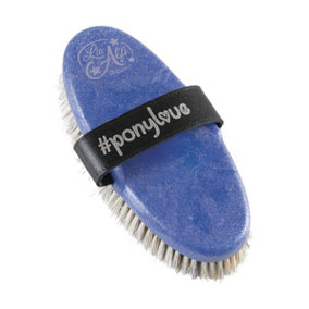Haas Ponylove Fellglanz Leather Strap Brush Blue Glitter (One Size)