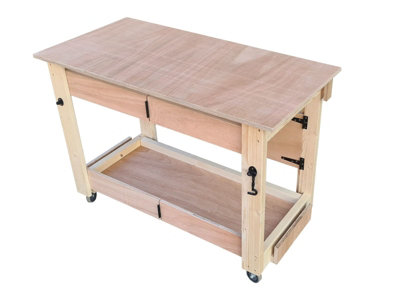 Habilis Folding Mobile Wooden Workbench