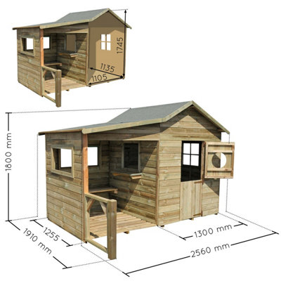 Hacienda Wooden Childrens Playhouse 8 x 6 - 3