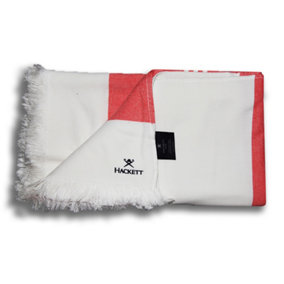 Hackett Hammam Beach Towel White/Red (100 x 180cm)