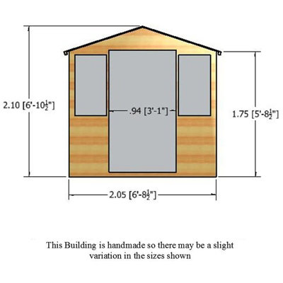 Haddon Shiplap Summerhouse Garden Sun Room Approx 7 x 5 Feet - 6