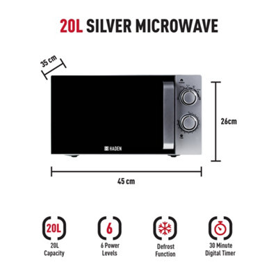 HADEN 20L 700W Silver Microwave