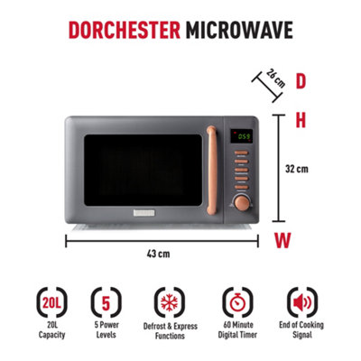 HADEN 20L 800W Dorchester Grey Microwave