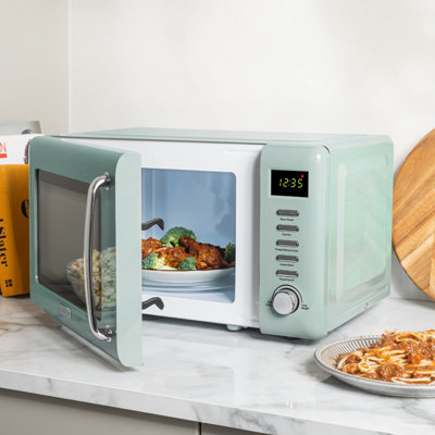 Haden Cotswold Sage Microwave - 20ltr Capacity, 800W, 60 Minute Timer, 5 Power Levels, Digital Controls
