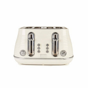 Haden Devon Cream 4 Slice Toaster - 6 Browning Settings - Wide Slots - With Defrost, Reheat And Cancel Settings