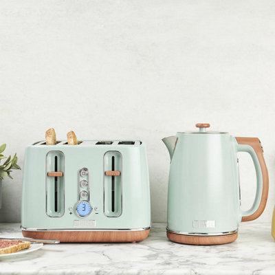 Haden Dorchester Matt Sage Green Toaster Slice Modern LCD