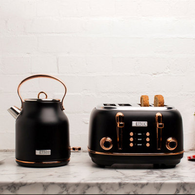 Haden Heritage Black Copper Toaster Slice Electric Stainless