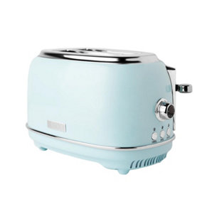 Haden Heritage Turquoise Toaster - 2 Slice Electric Stainless-Steel Toaster with Reheat and Defrost Functions
