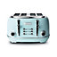 Haden Heritage Turquoise Toaster - 4 Slice Electric Stainless-Steel Toaster with Reheat and Defrost Functions