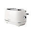 Haden Heritage White Toaster - 2 Slice Electric Stainless-Steel Toaster with Reheat and Defrost Functions
