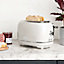 Haden Heritage White Toaster - 2 Slice Electric Stainless-Steel Toaster with Reheat and Defrost Functions