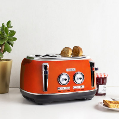 Orange 4 slice clearance toaster