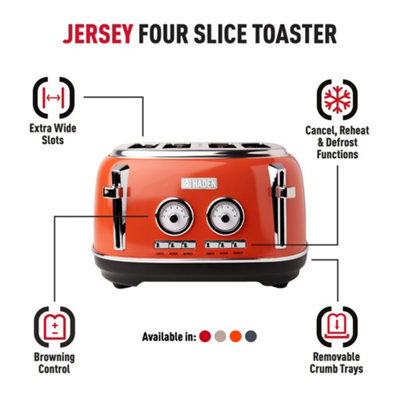 Orange 4 slice toaster sale