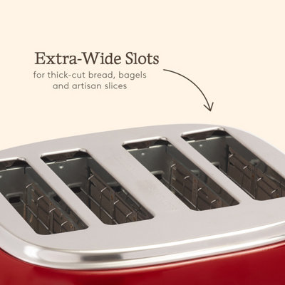 Haden Jersey Red Toaster - Retro Electric Stainless-Steel Toaster with ...