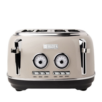 Haden Jersey Toaster 4 Slice Retro Electric StainlessSteel Toaster with Reheat and Defrost